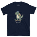T-Rex Can't Hold Trekking Poles design on a Navy Gildan Softstyle t-shirt