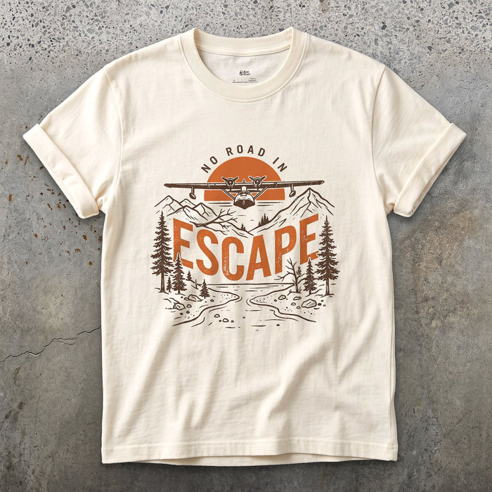 No Road In Escape design on a Natural Gildan Softstyle t-shirt