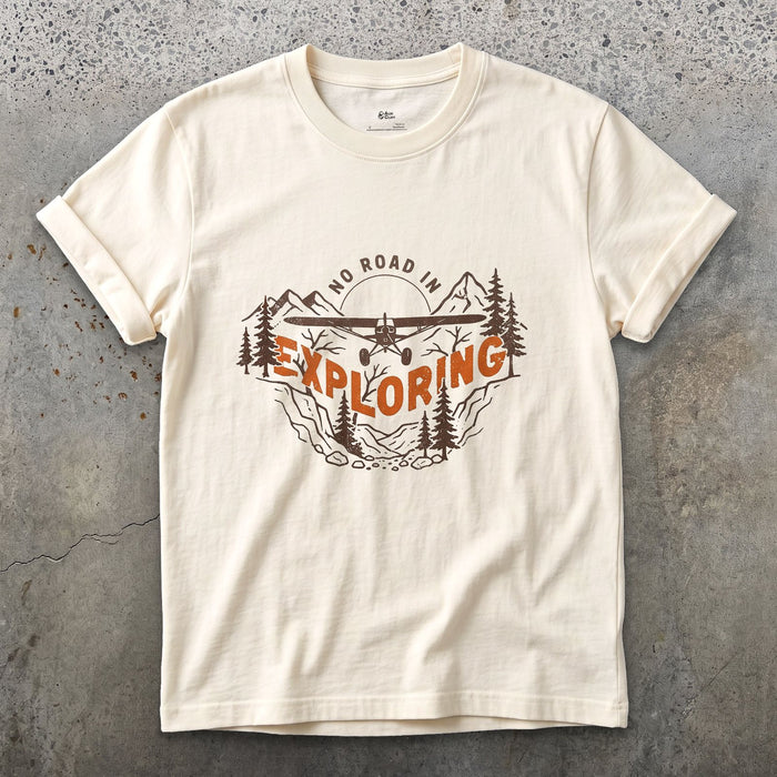 No Road In Exploring design on a Natural Gildan Softstyle t-shirt
