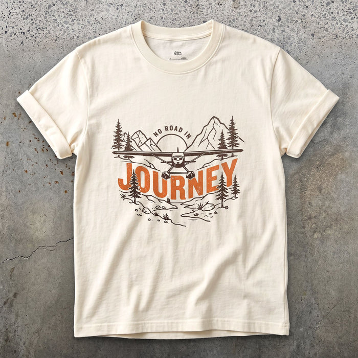 No Road In Journey design on a Natural Gildan Softstyle t-shirt