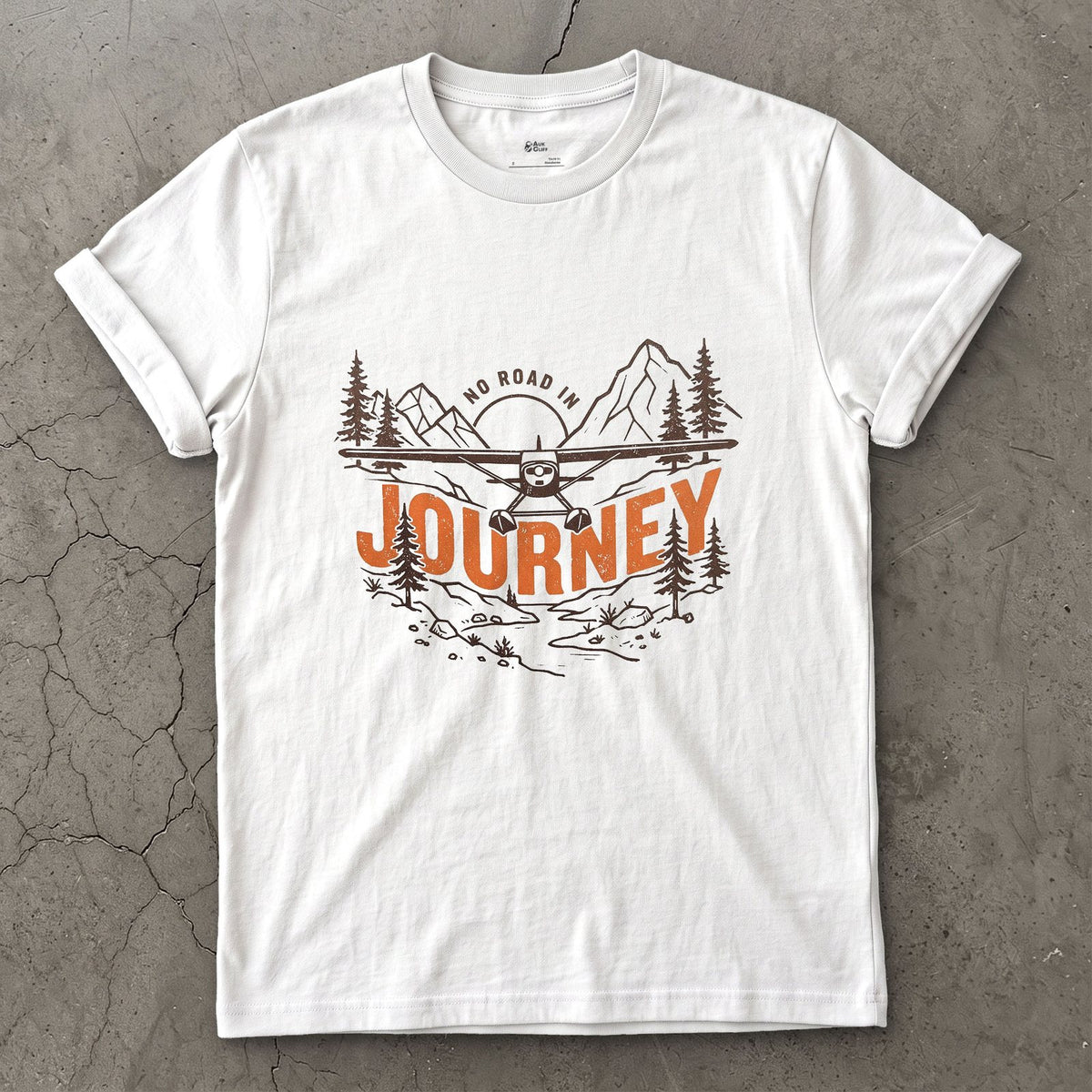 No Road In Journey design on a White Gildan Softstyle t-shirt