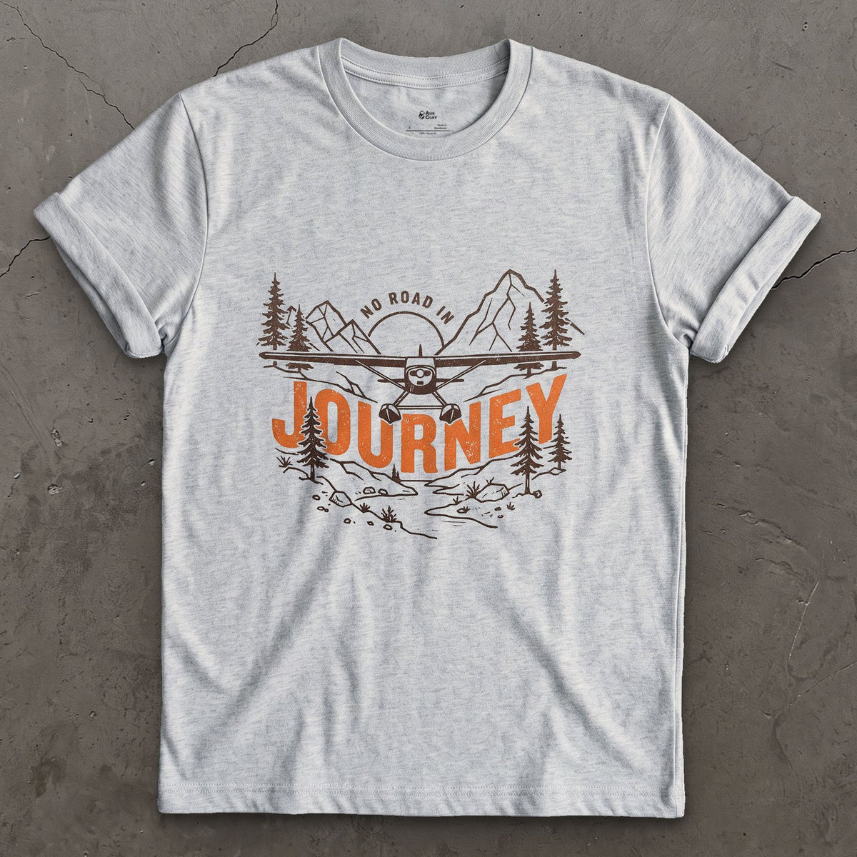 No Road In Journey design on a Sport Grey Gildan Softstyle t-shirt