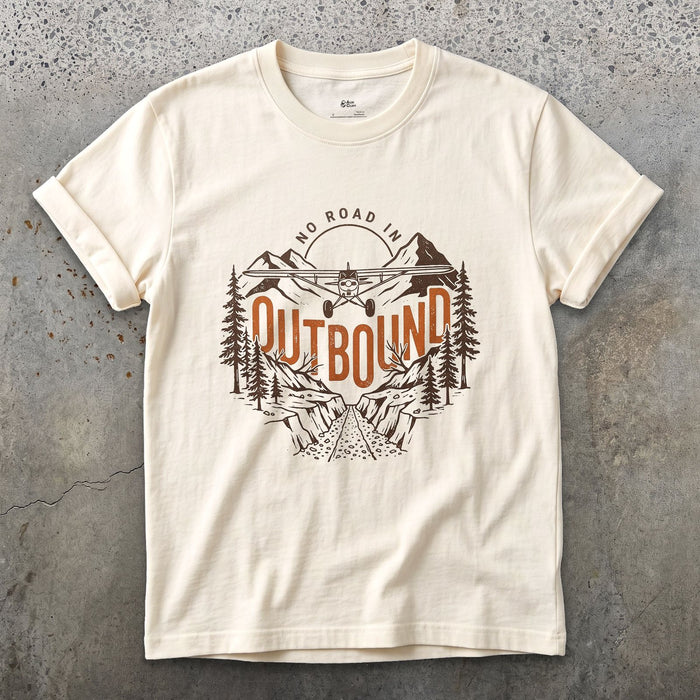 No Road In Outbound design on a Natural Gildan Softstyle t-shirt