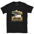 No Roads, No Problem, Expedition Camper design on a Black Gildan Softstyle t-shirt