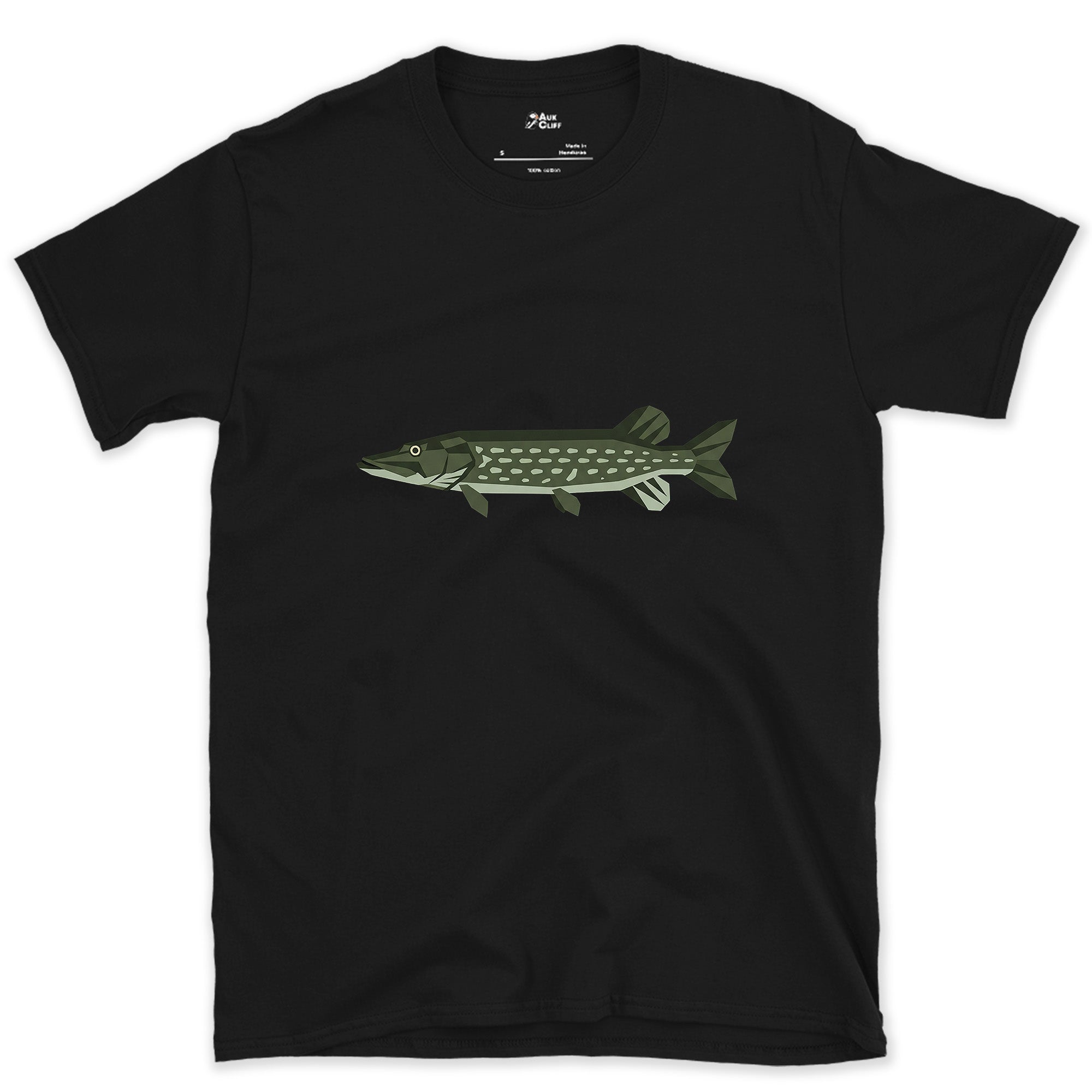 Every Edge of the Northern Pike Sharpened design on a Black Gildan Softstyle t-shirt