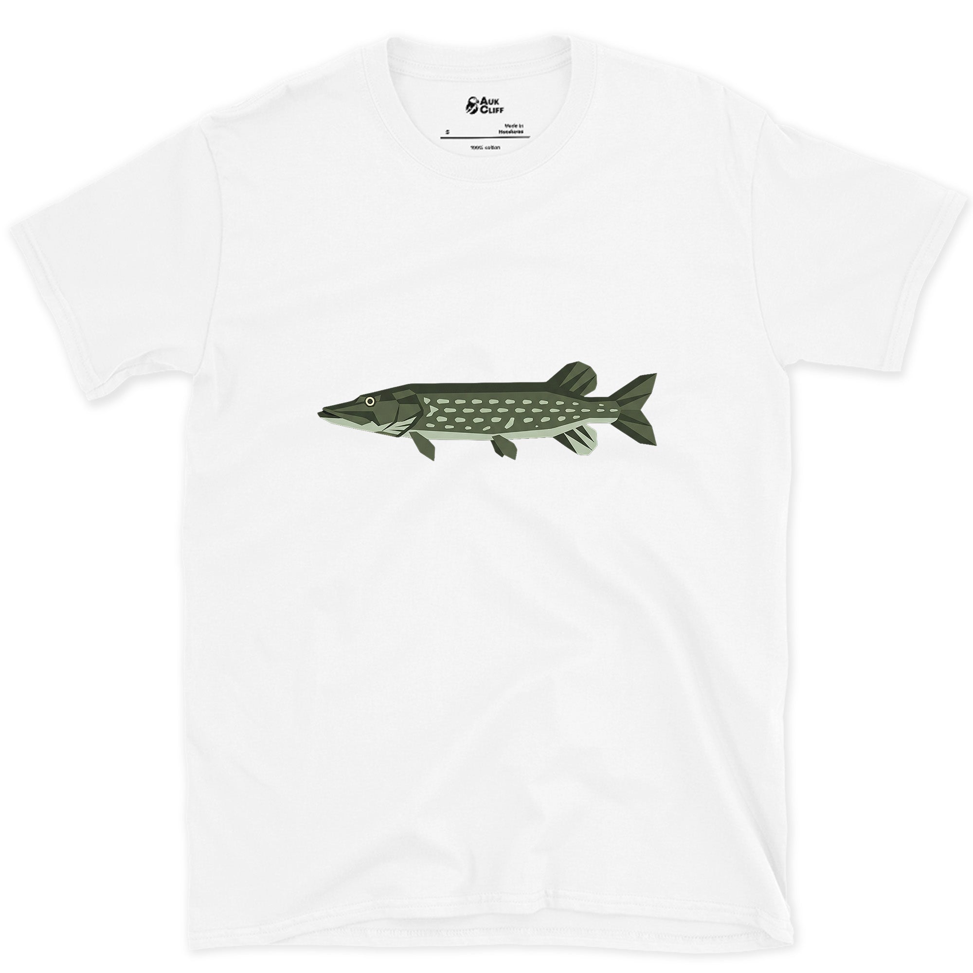 Every Edge of the Northern Pike Sharpened design on a White Gildan Softstyle t-shirt