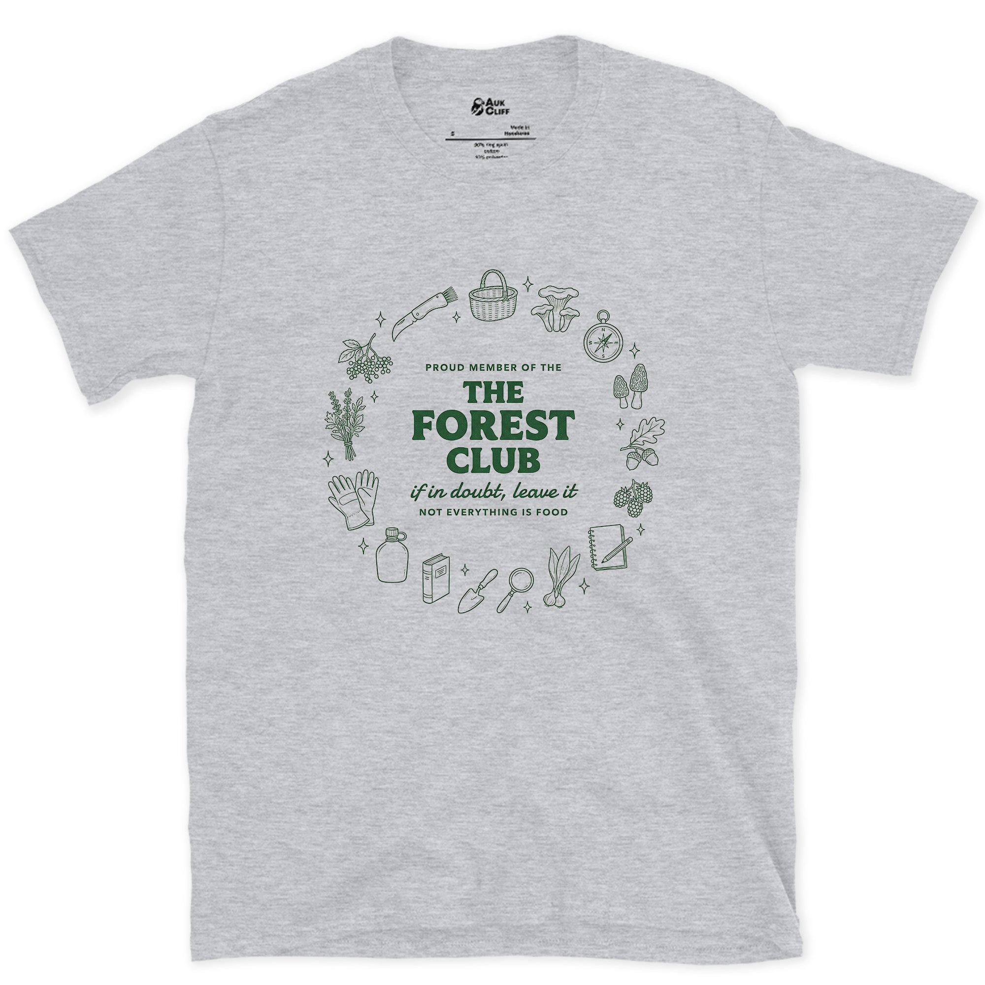 If in Doubt Leave It, Proud Member Forest Club design on a Sport Grey Gildan Softstyle t-shirt