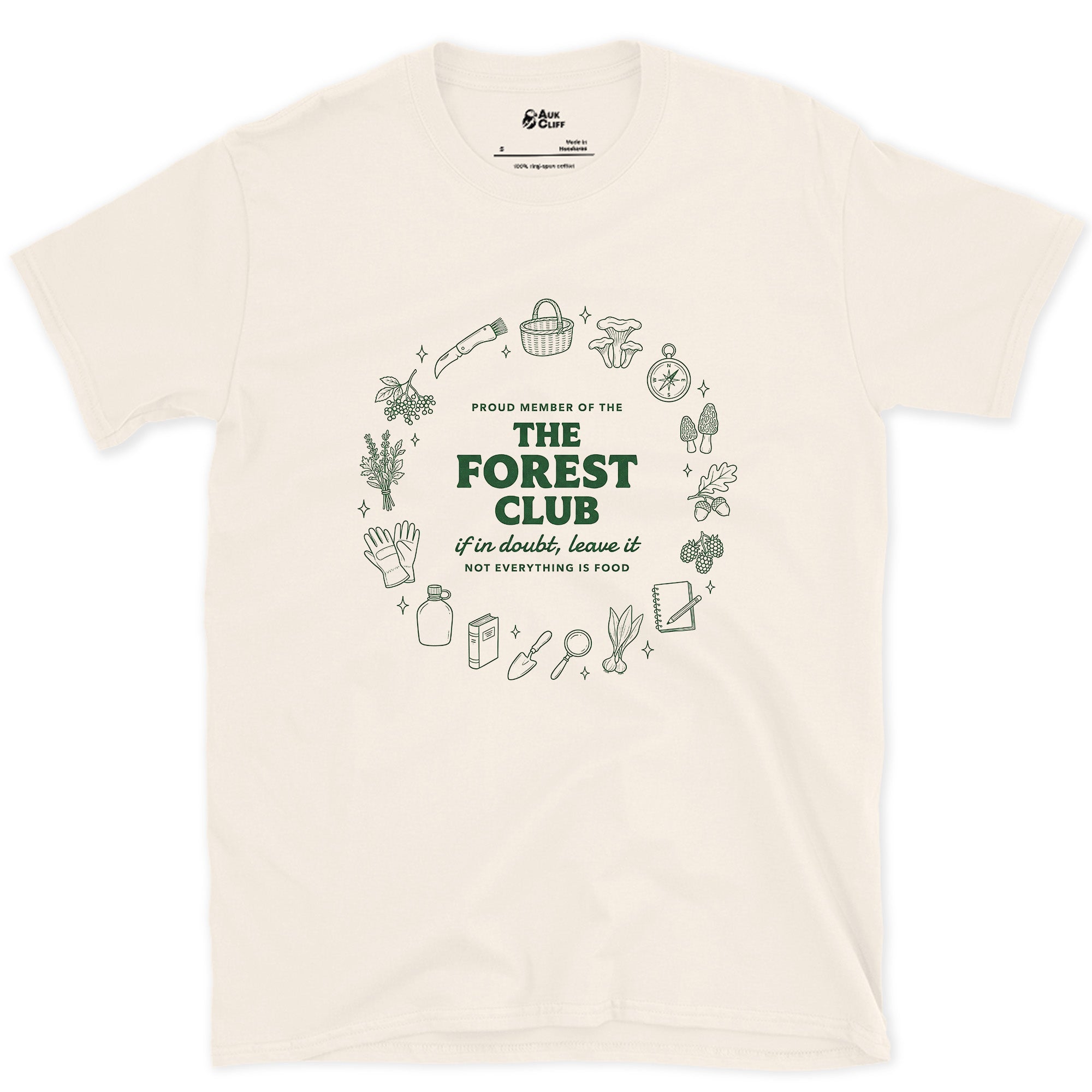 If in Doubt Leave It, Proud Member Forest Club design on a Natural Gildan Softstyle t-shirt