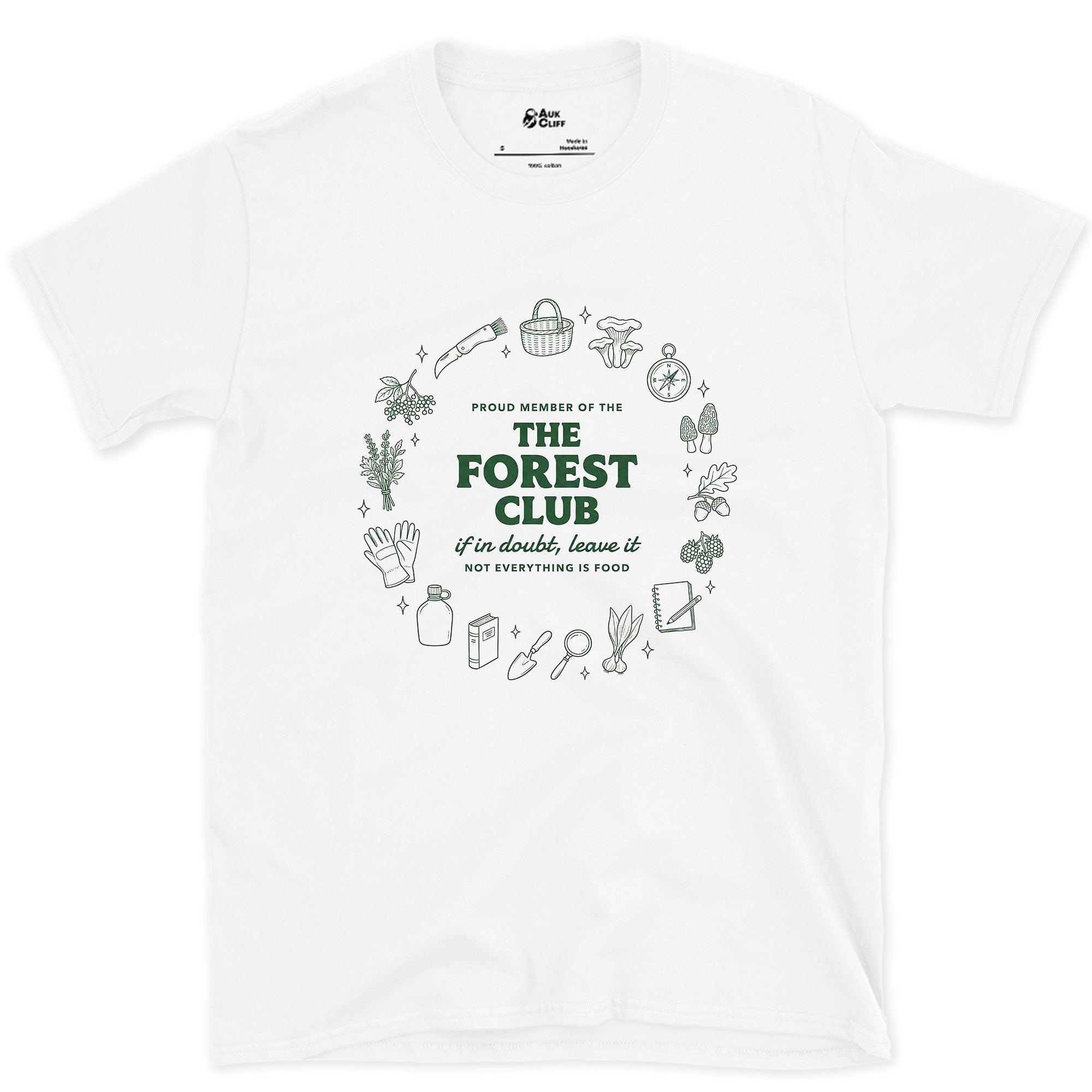 If in Doubt Leave It, Proud Member Forest Club design on a White Gildan Softstyle t-shirt