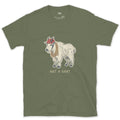 Not a Goat, Mountain Goat design on a Military Green Gildan Softstyle t-shirt