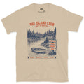 Boat In, Boat Out, Island Club design on a Sand Gildan Softstyle t-shirt