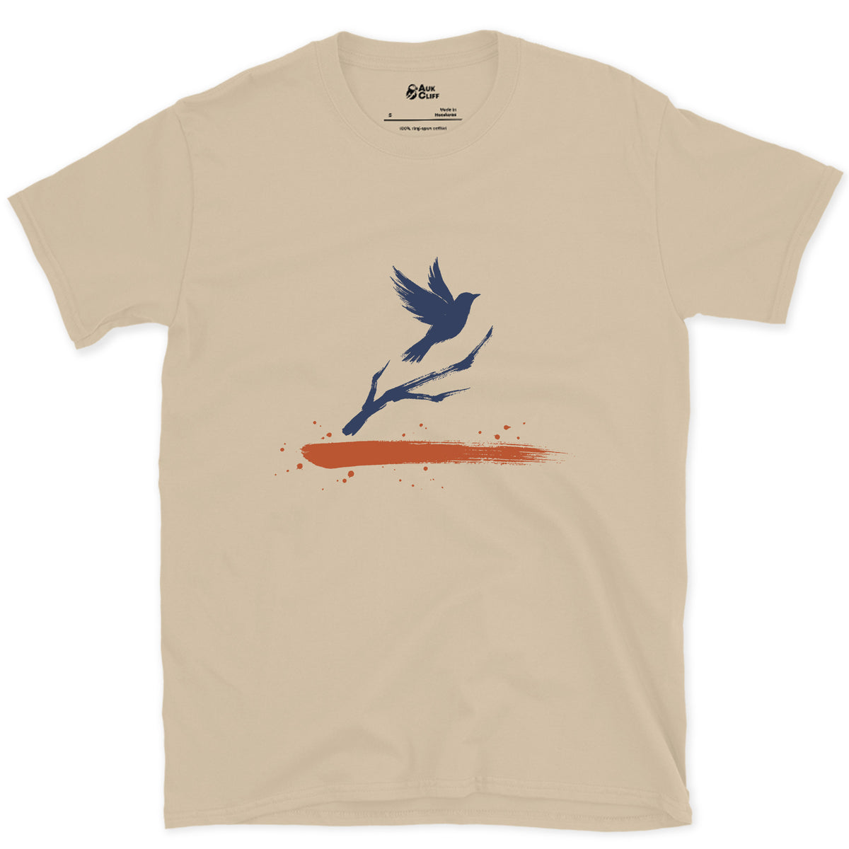 Off the Branch design on a Sand Gildan Softstyle t-shirt