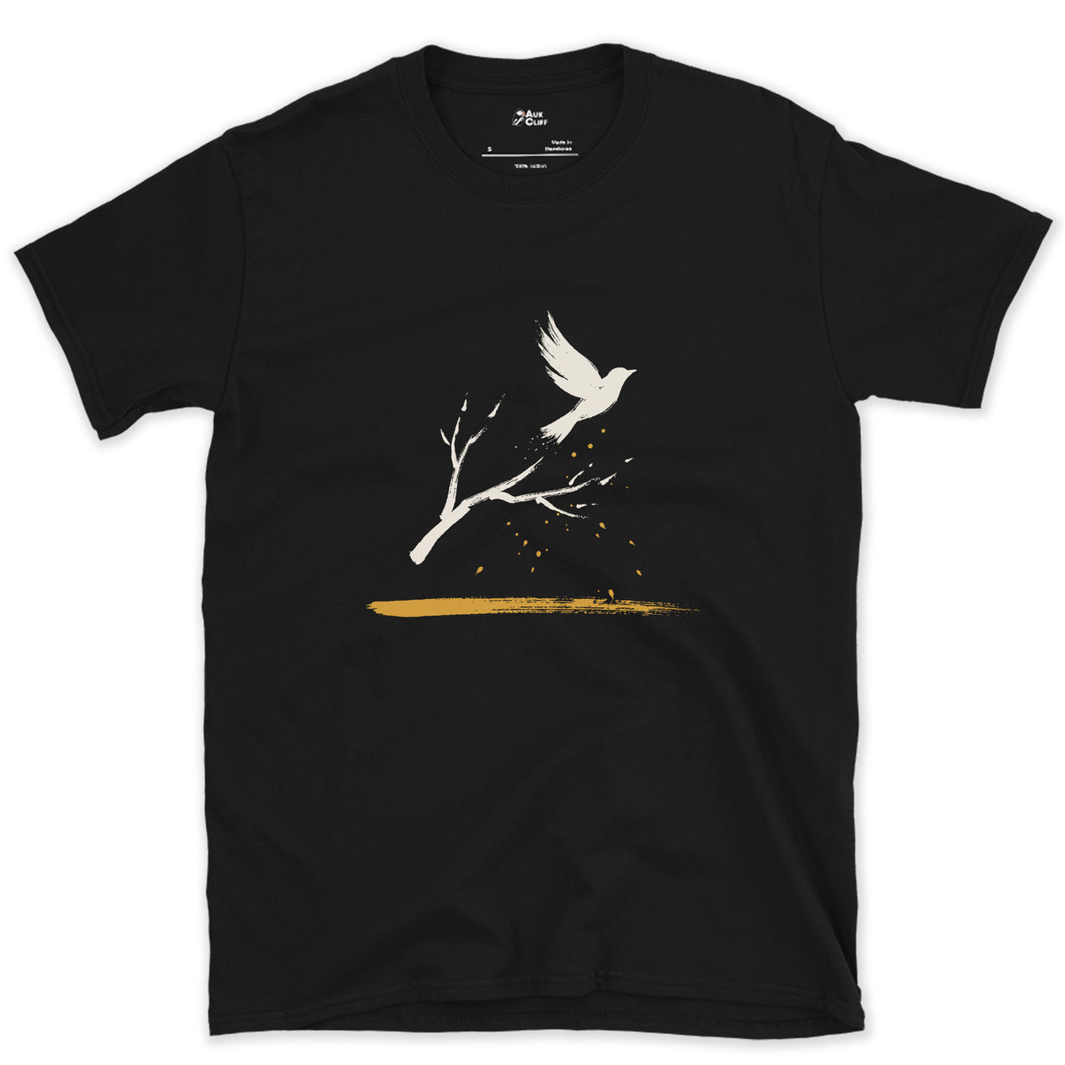 Off the Branch design on a Black Gildan Softstyle t-shirt