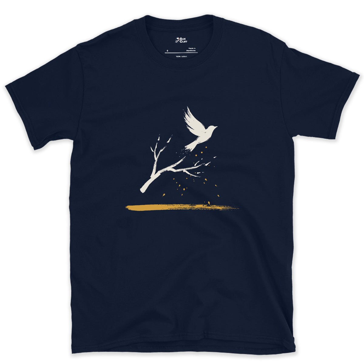 Off the Branch design on a Navy Gildan Softstyle t-shirt