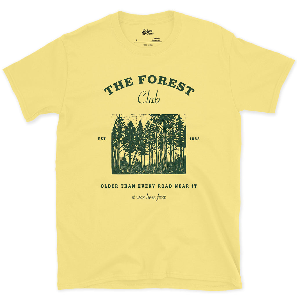 Older Than Every Road Nearby, Forest Club design on a Cornsilk Gildan Softstyle t-shirt