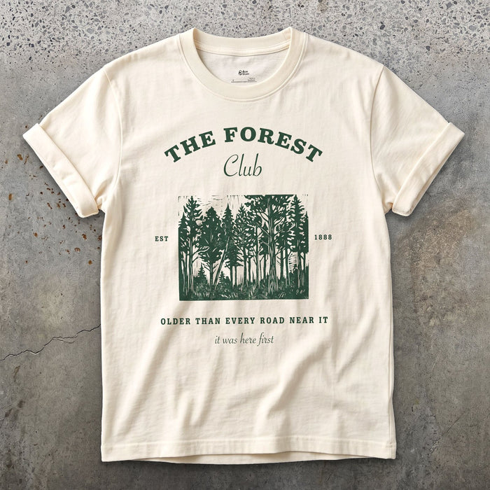 Older Than Every Road Nearby, Forest Club design on a Natural Gildan Softstyle t-shirt