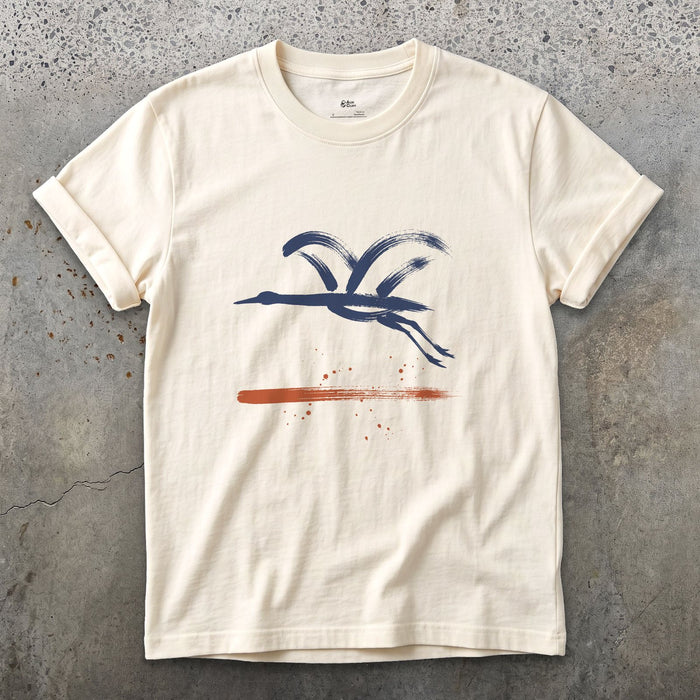 One Line, Neck to Feet design on a Natural Gildan Softstyle t-shirt