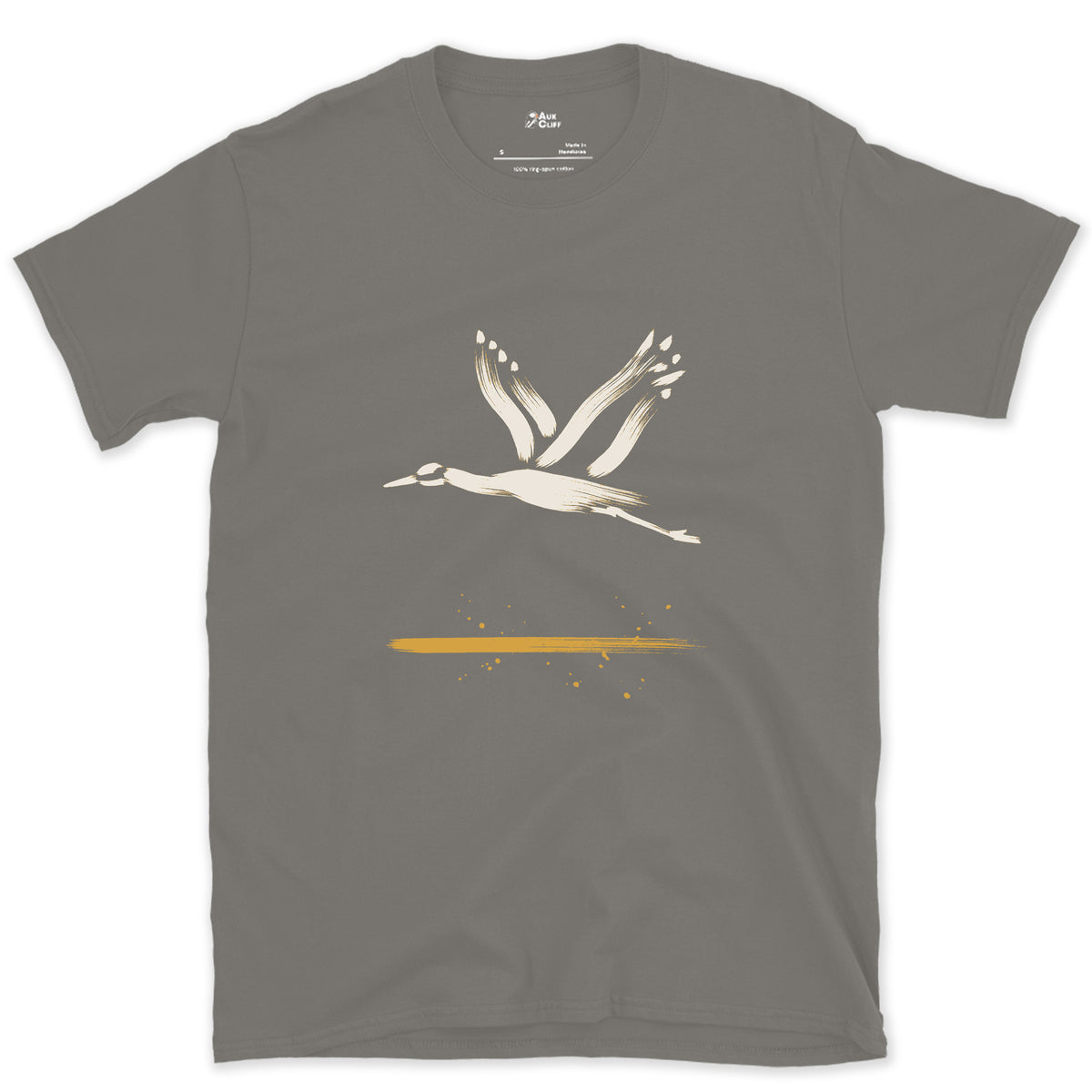 One Line, Neck to Feet design on a Charcoal Gildan Softstyle t-shirt