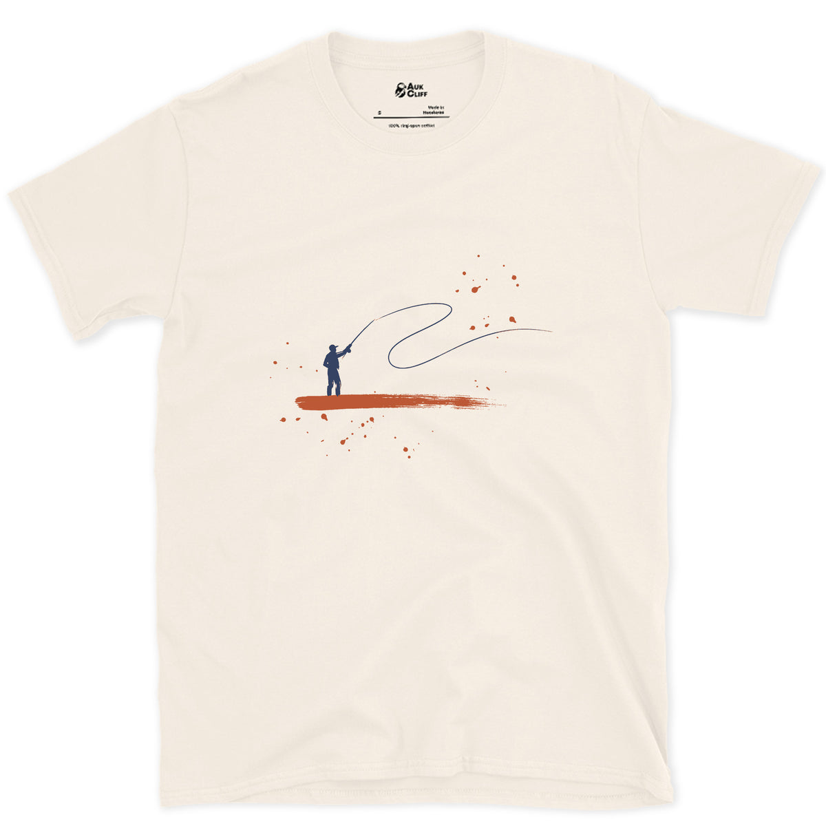 One Loop of Line design on a Natural Gildan Softstyle t-shirt