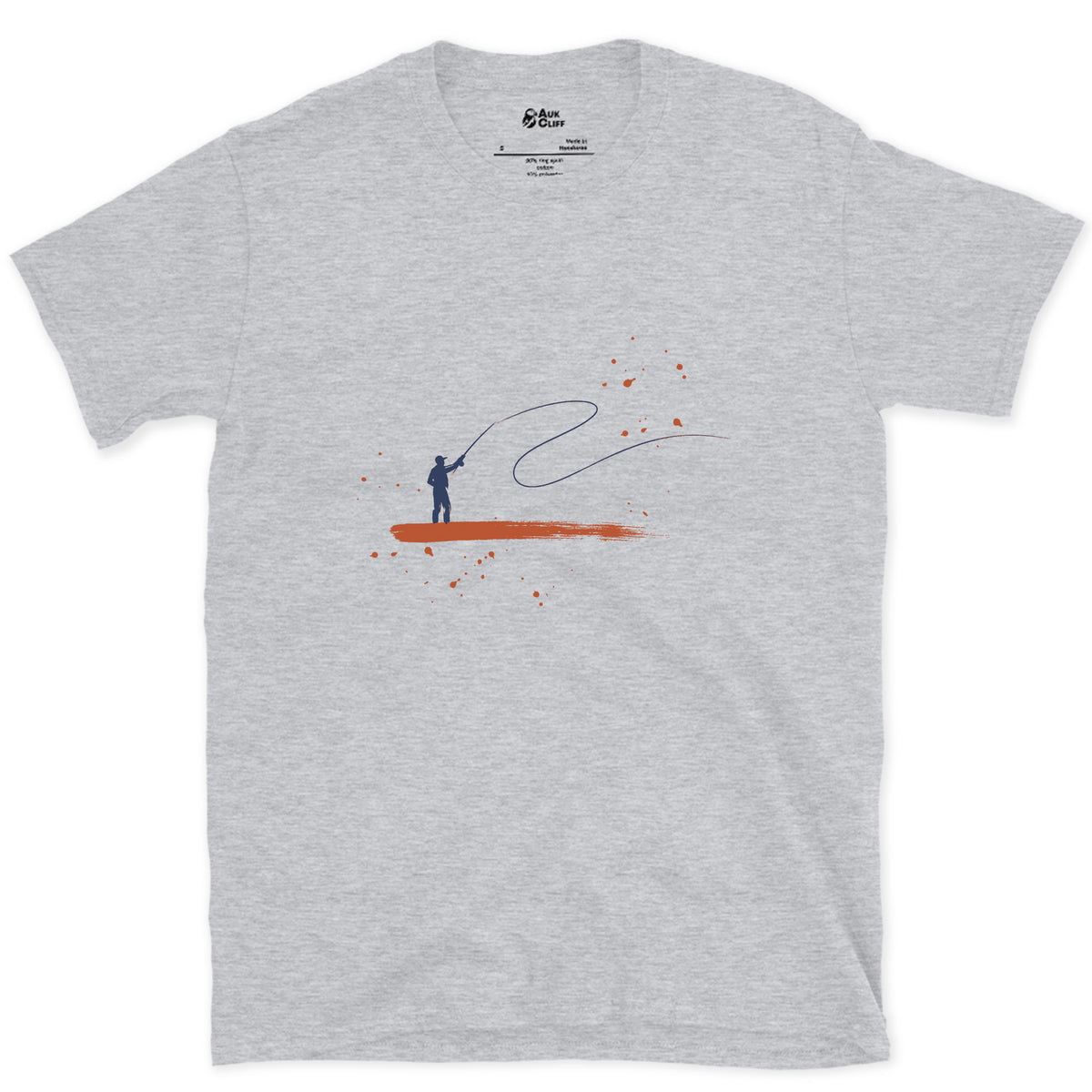 One Loop of Line design on a Sport Grey Gildan Softstyle t-shirt