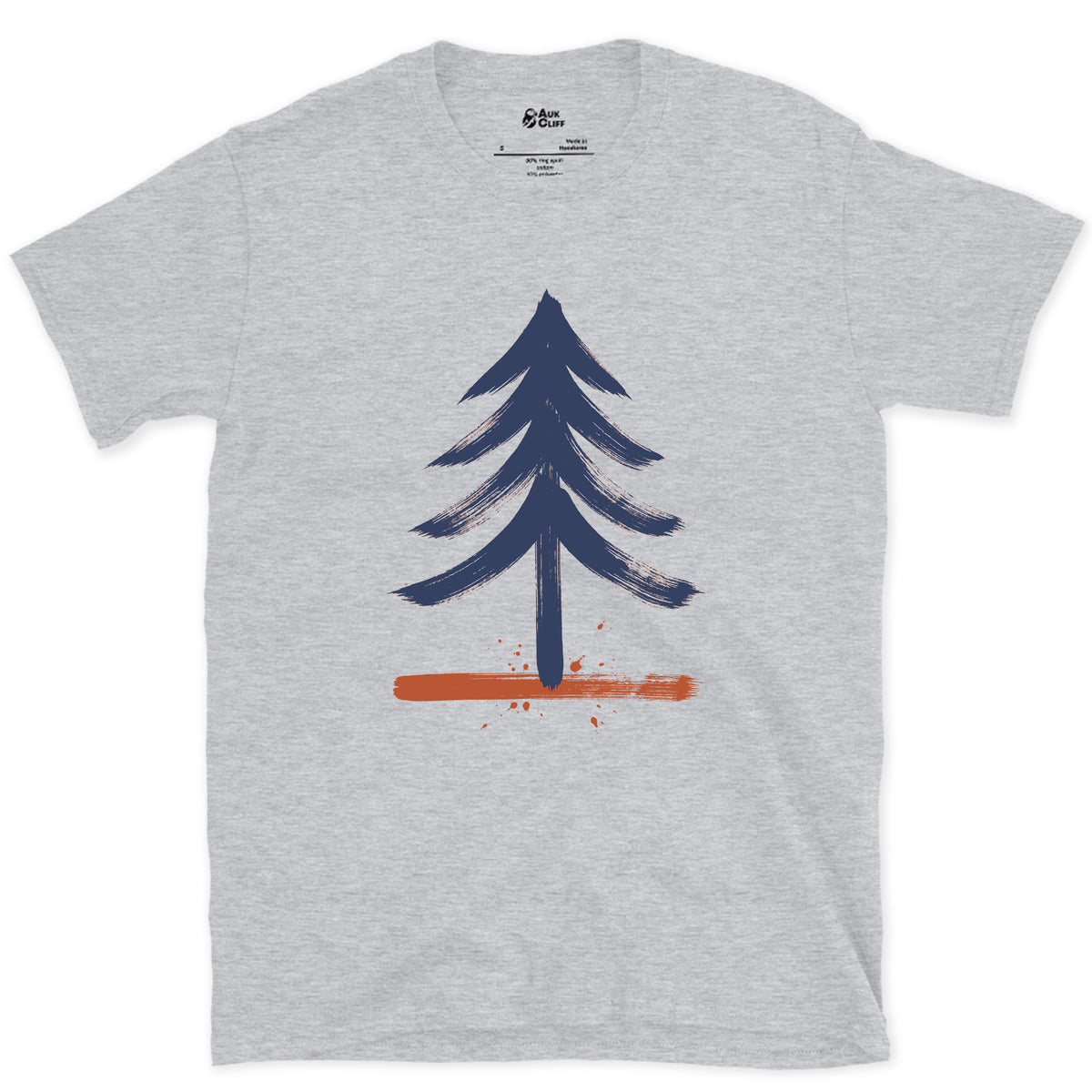 One Pine, Up Close design on a Sport Grey Gildan Softstyle t-shirt