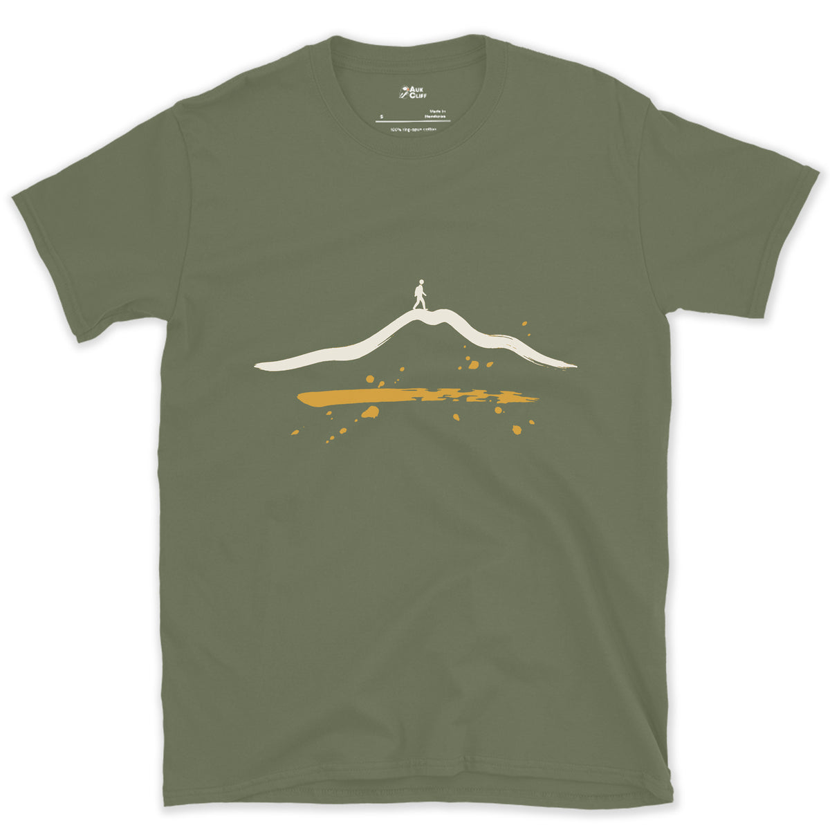 One Ridge, One Walker design on a Military Green Gildan Softstyle t-shirt