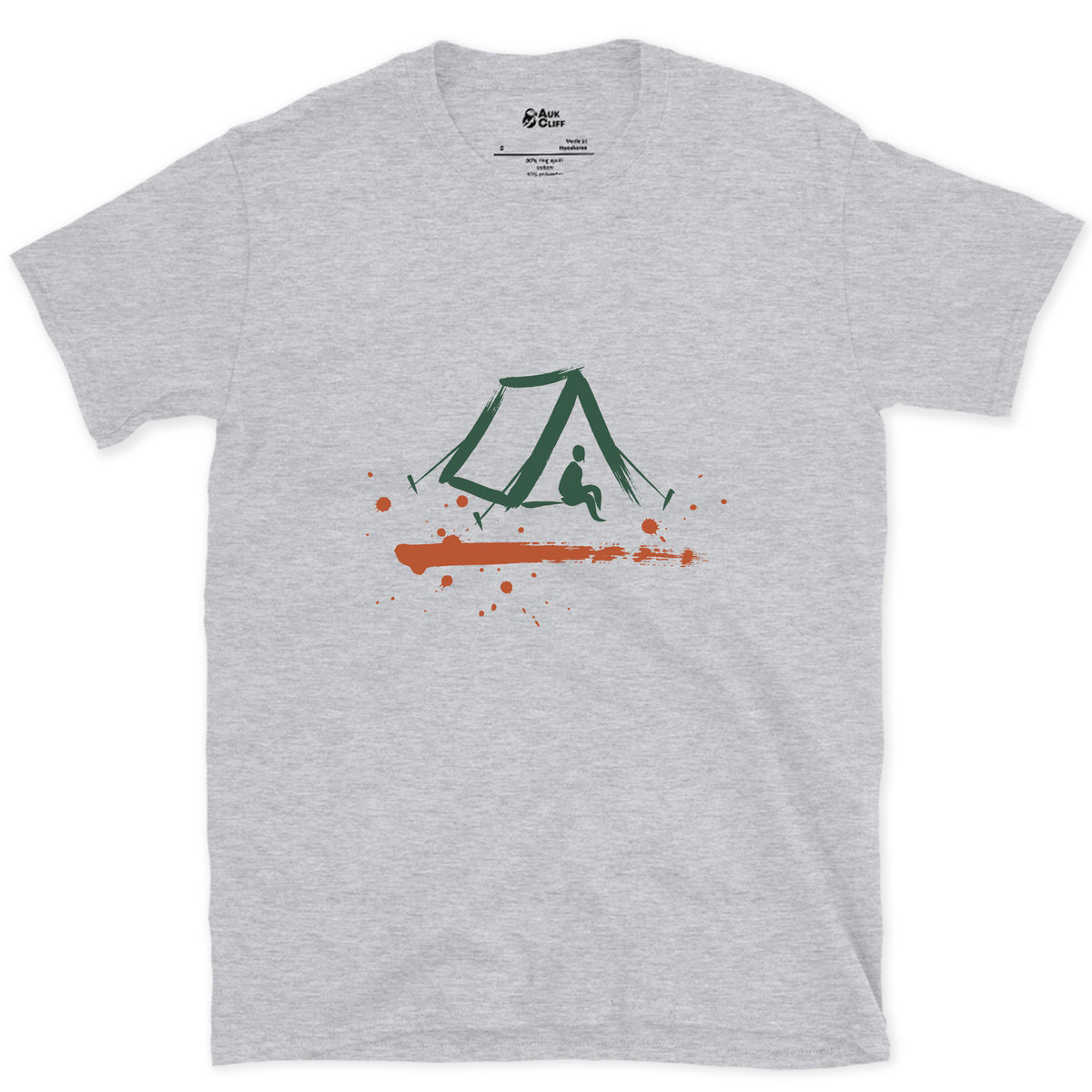 One Tent, One Night design on a Sport Grey Gildan Softstyle t-shirt