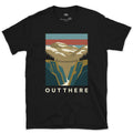 Out There, Bridge Over the Canyon design on a Black Gildan Softstyle t-shirt