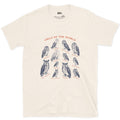 Owls of the World, Bound for a Field Guide design on a Natural Gildan Softstyle t-shirt