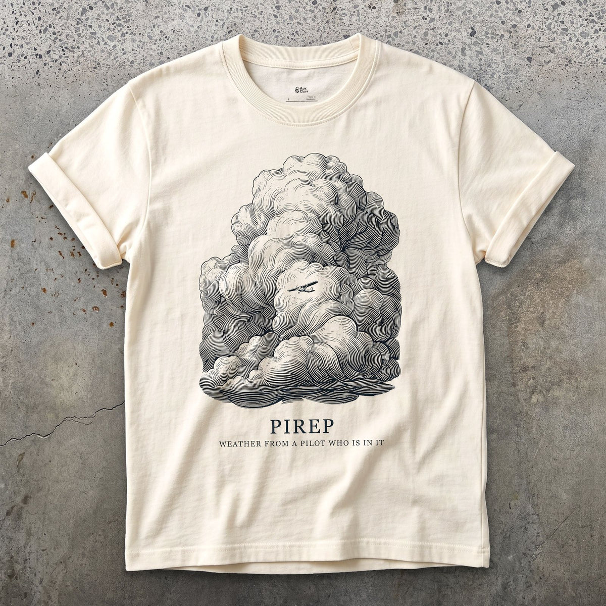PIREP, Weather From a Pilot in It design on a Natural Gildan Softstyle t-shirt