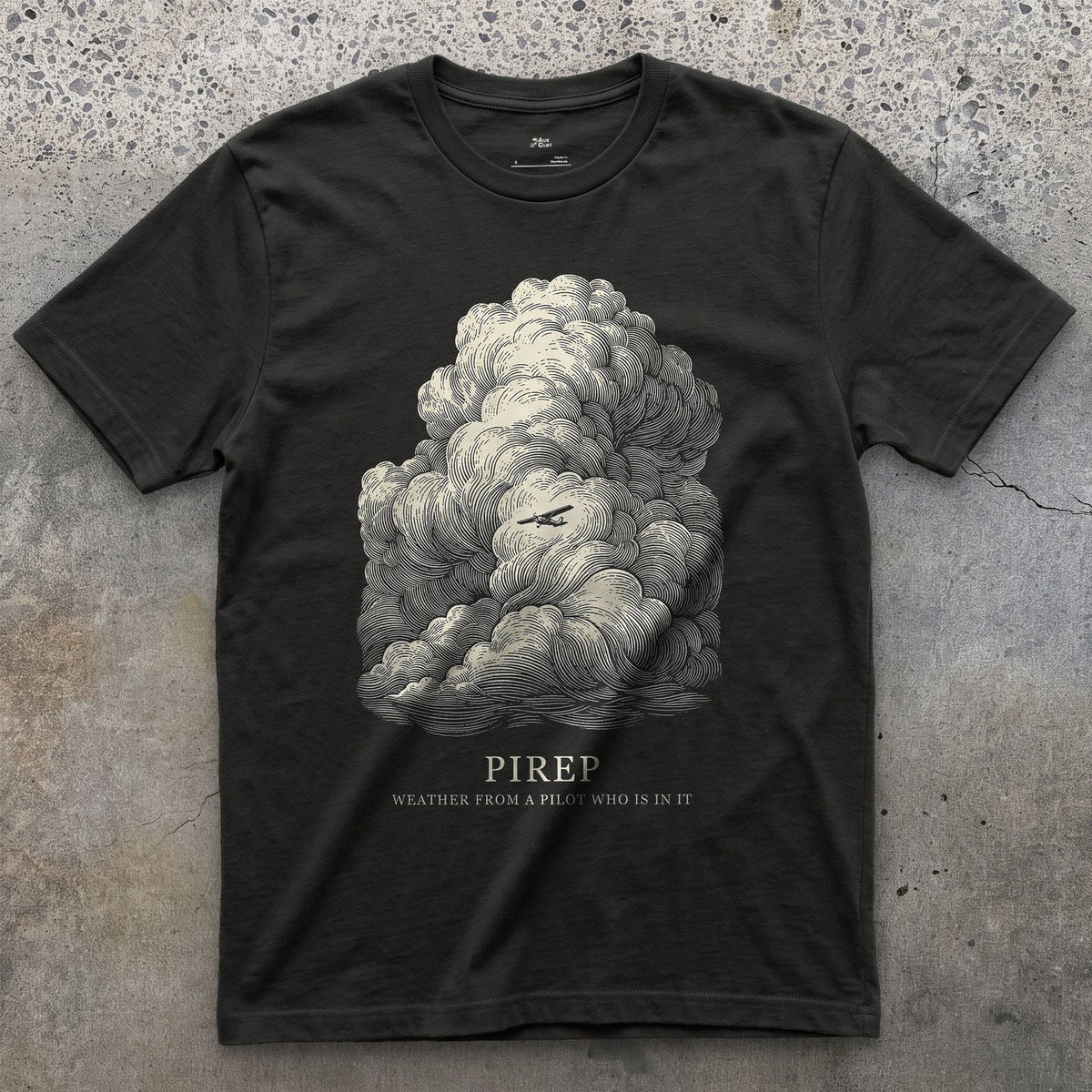 PIREP, Weather From a Pilot in It design on a Black Gildan Softstyle t-shirt