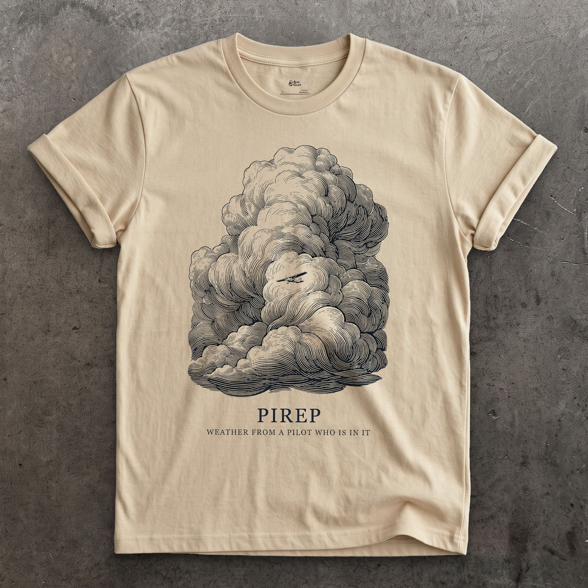 PIREP, Weather From a Pilot in It design on a Sand Gildan Softstyle t-shirt