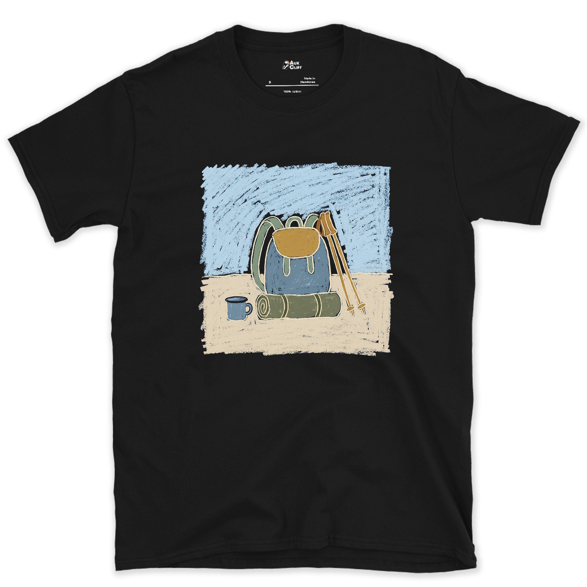 The Night Before a Long Trail Day design on a Black Gildan Softstyle t-shirt