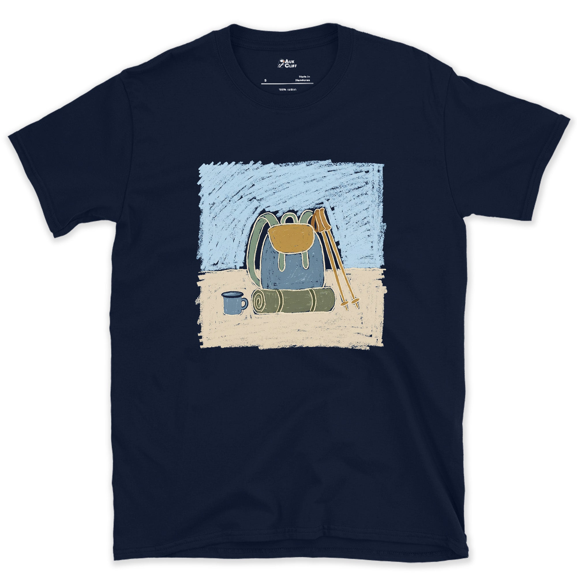 The Night Before a Long Trail Day design on a Navy Gildan Softstyle t-shirt