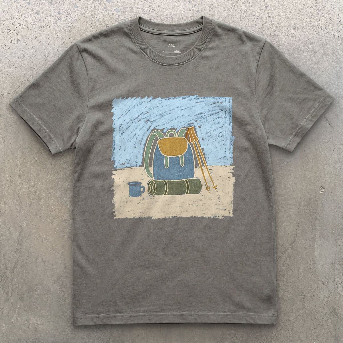 The Night Before a Long Trail Day design on a Charcoal Gildan Softstyle t-shirt