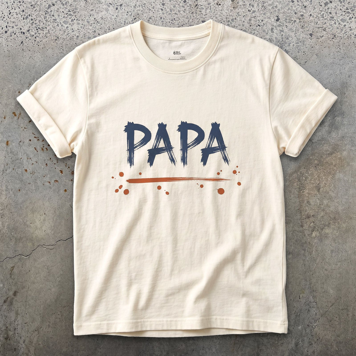 Papa design on a Natural Gildan Softstyle t-shirt