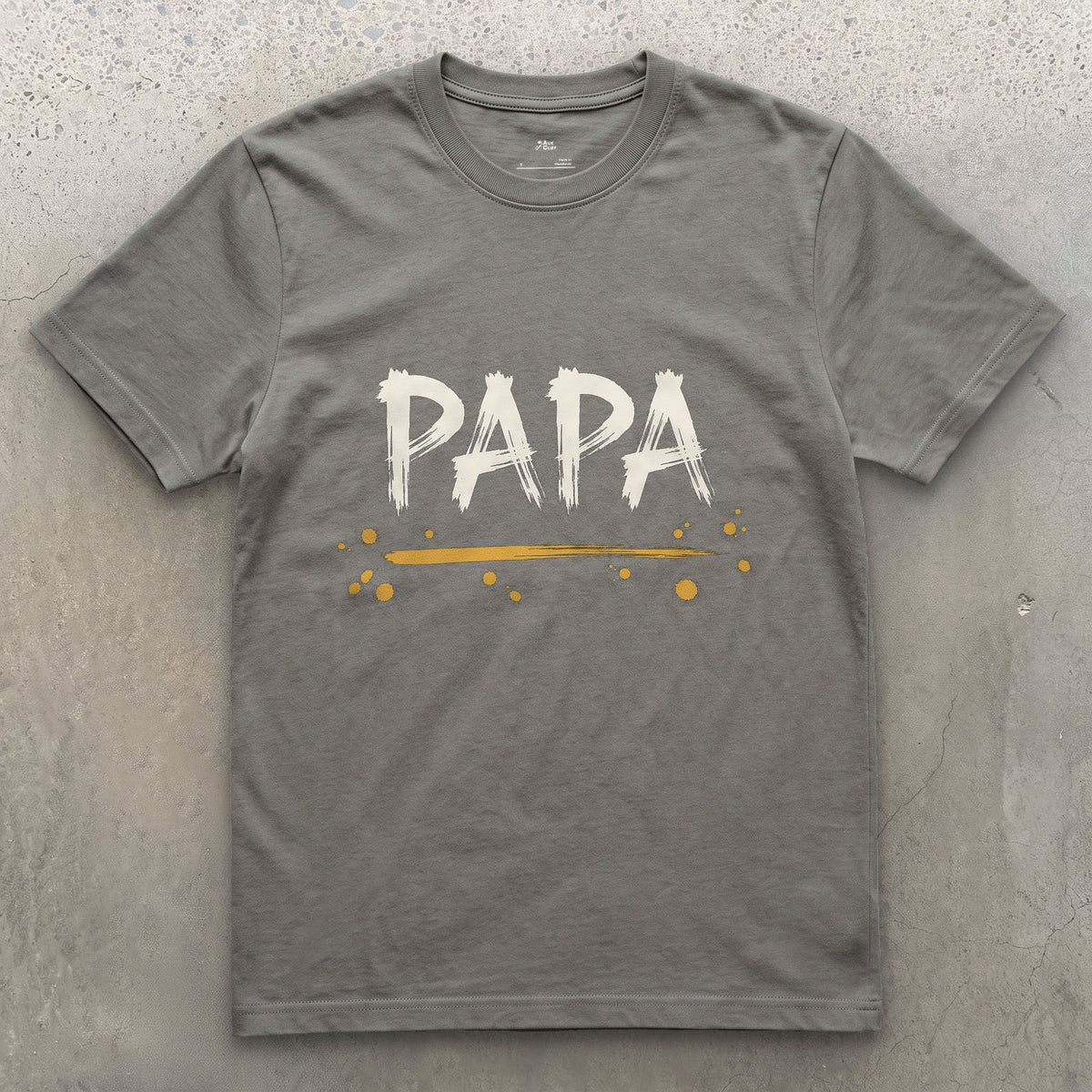 Papa design on a Charcoal Gildan Softstyle t-shirt