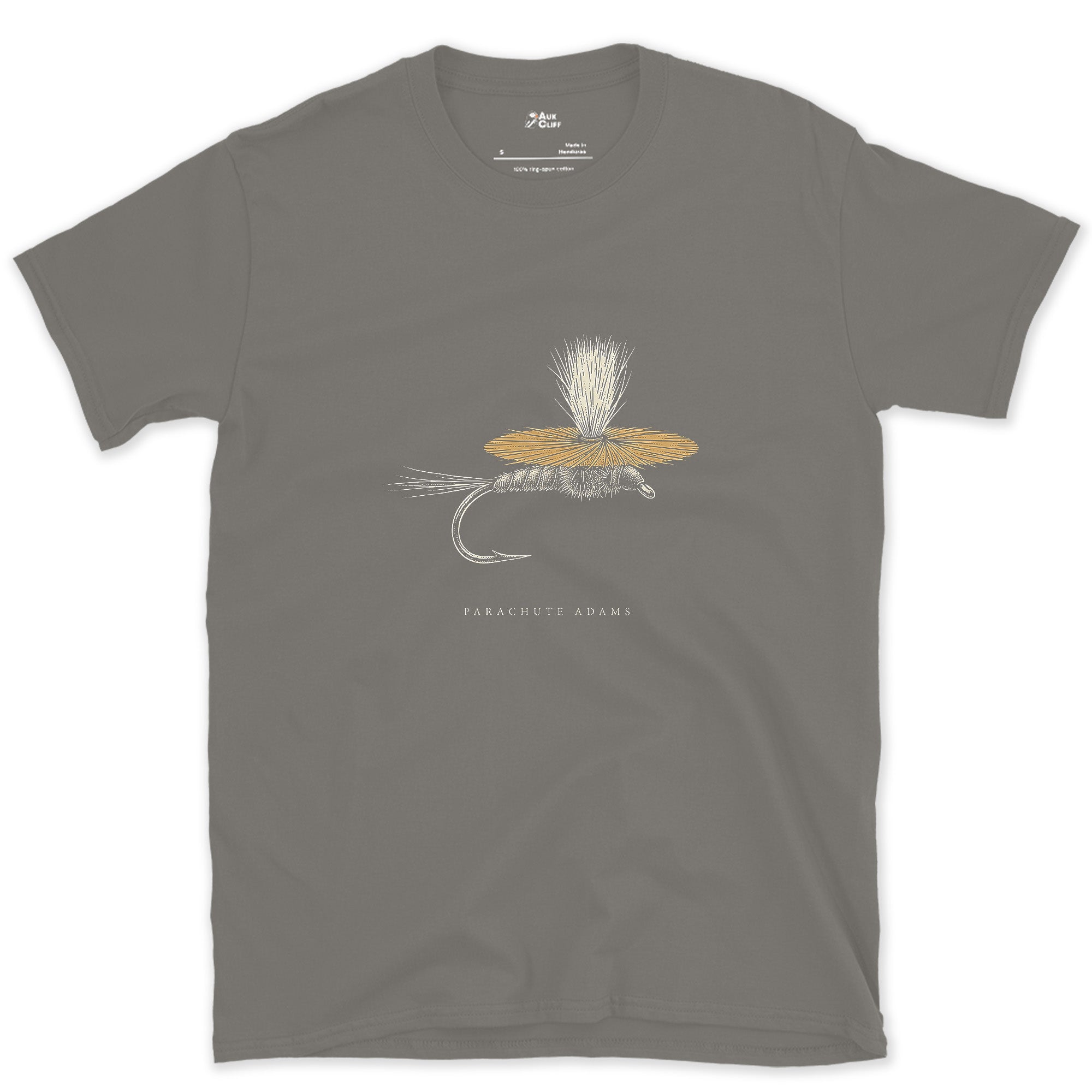 When Nothing Else Is Working, Parachute Adams design on a Charcoal Gildan Softstyle t-shirt