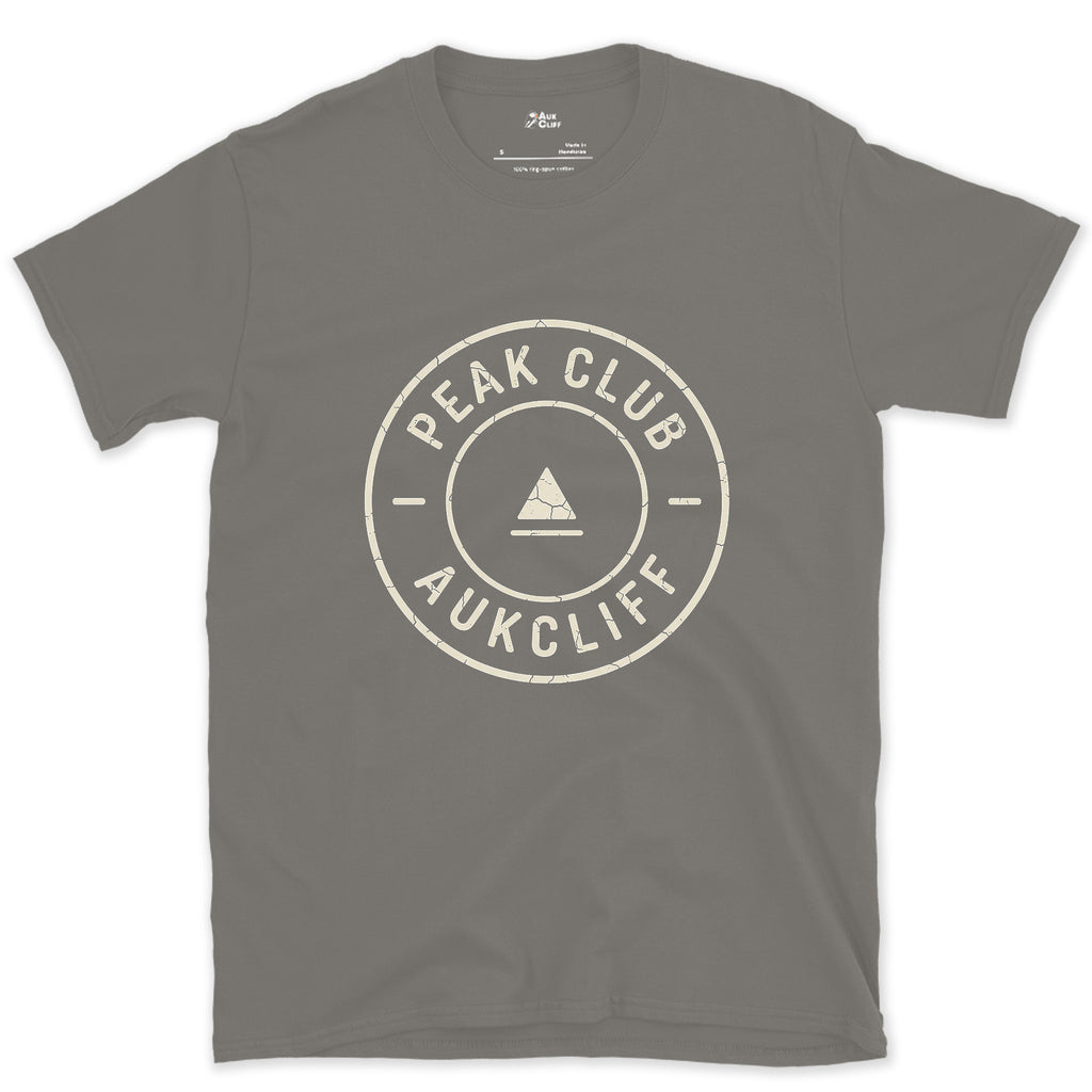 The Triangle Peak Badge That Skips the Detail design on a Charcoal Gildan Softstyle t-shirt