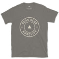 The Triangle Peak Badge That Skips the Detail design on a Charcoal Gildan Softstyle t-shirt