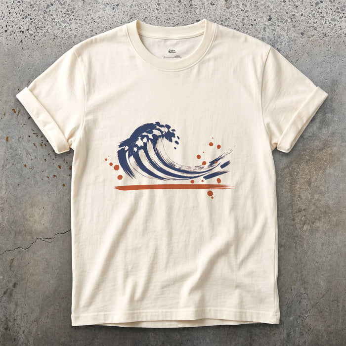 Peeling Right, One Long Line design on a Natural Gildan Softstyle t-shirt
