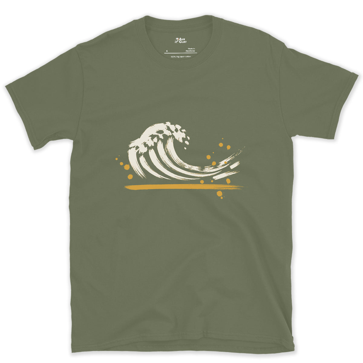 Peeling Right, One Long Line design on a Military Green Gildan Softstyle t-shirt