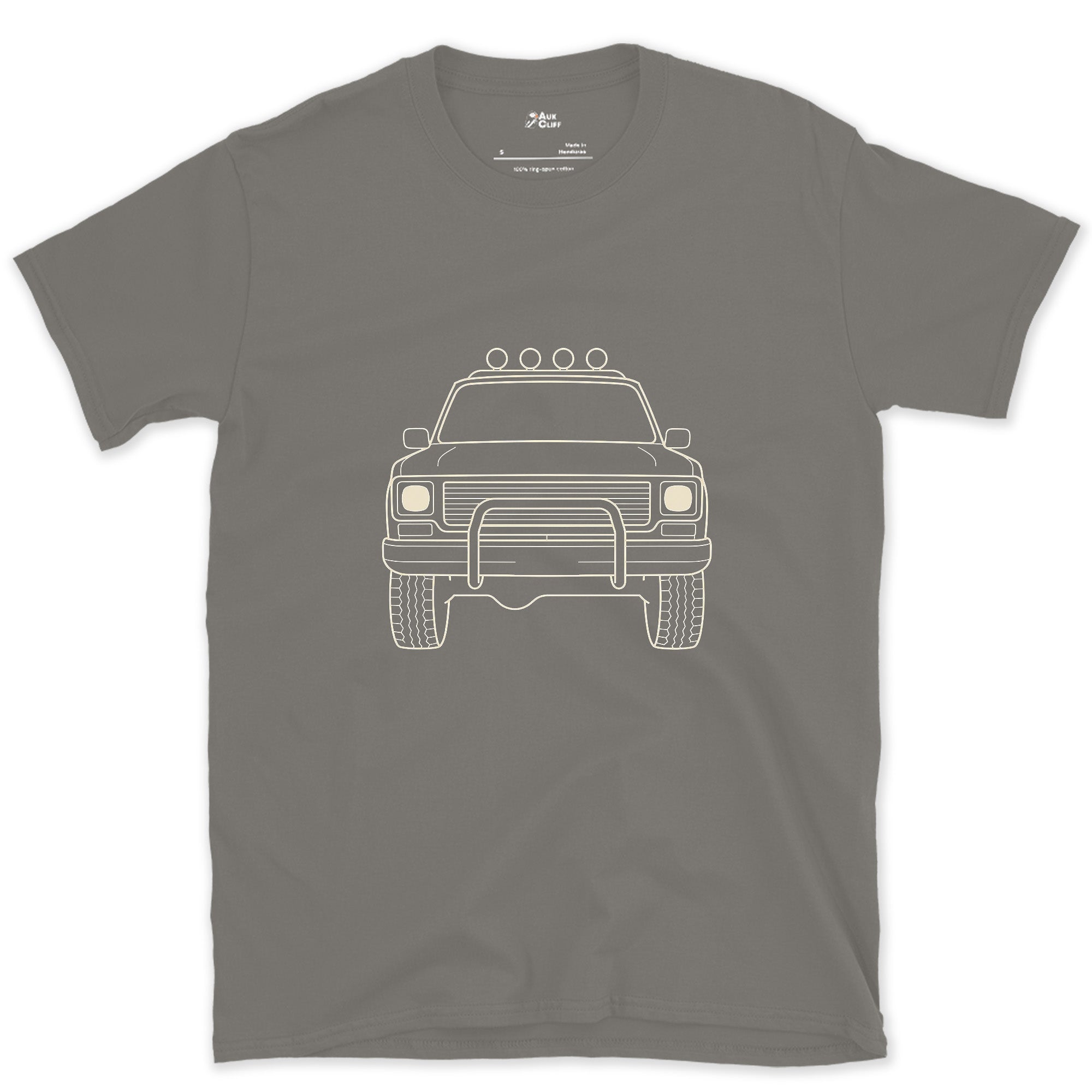 Light Bar, Bull Bar, Nothing Else Needed design on a Charcoal Gildan Softstyle t-shirt