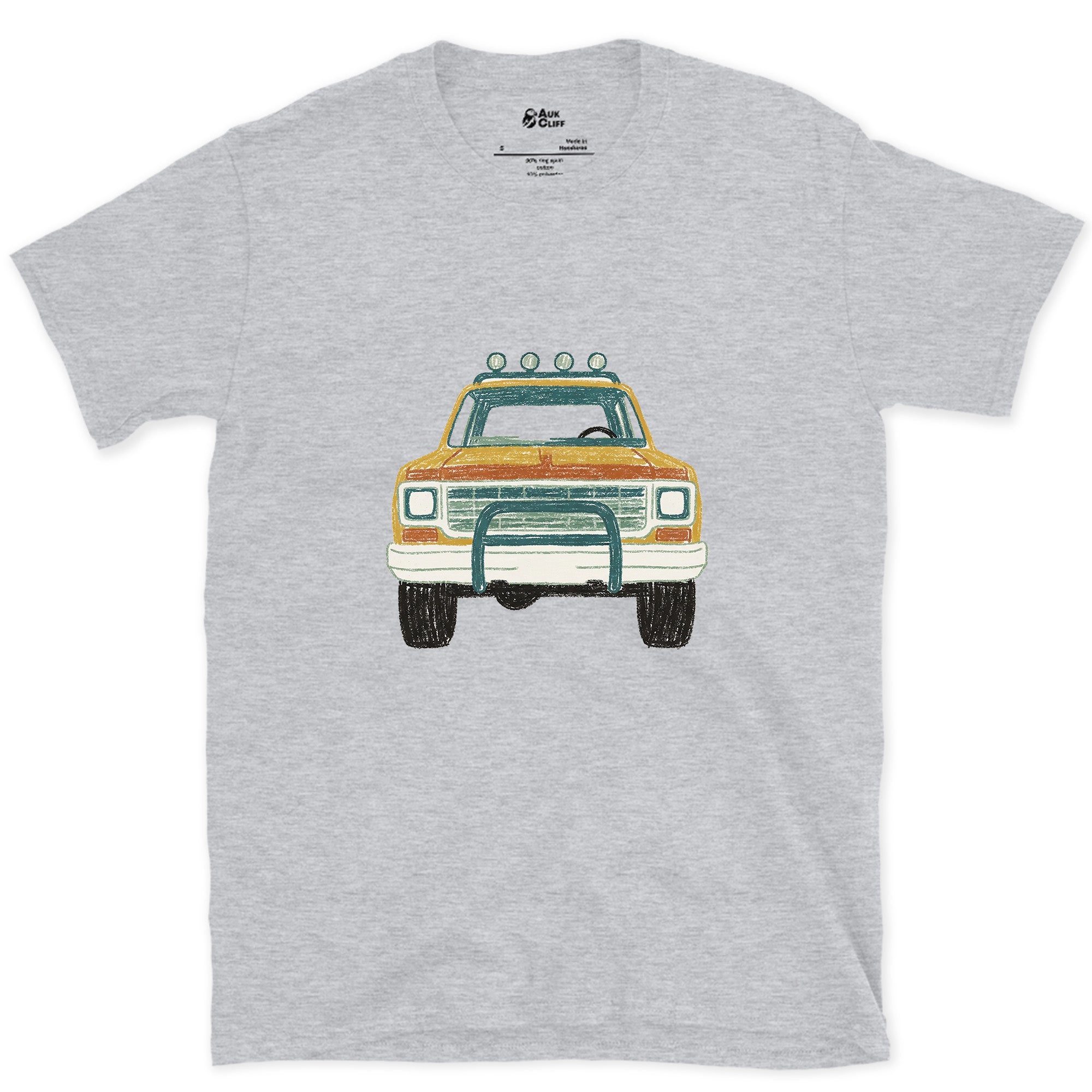 Lights and Bull Bar Facing You Down design on a Sport Grey Gildan Softstyle t-shirt
