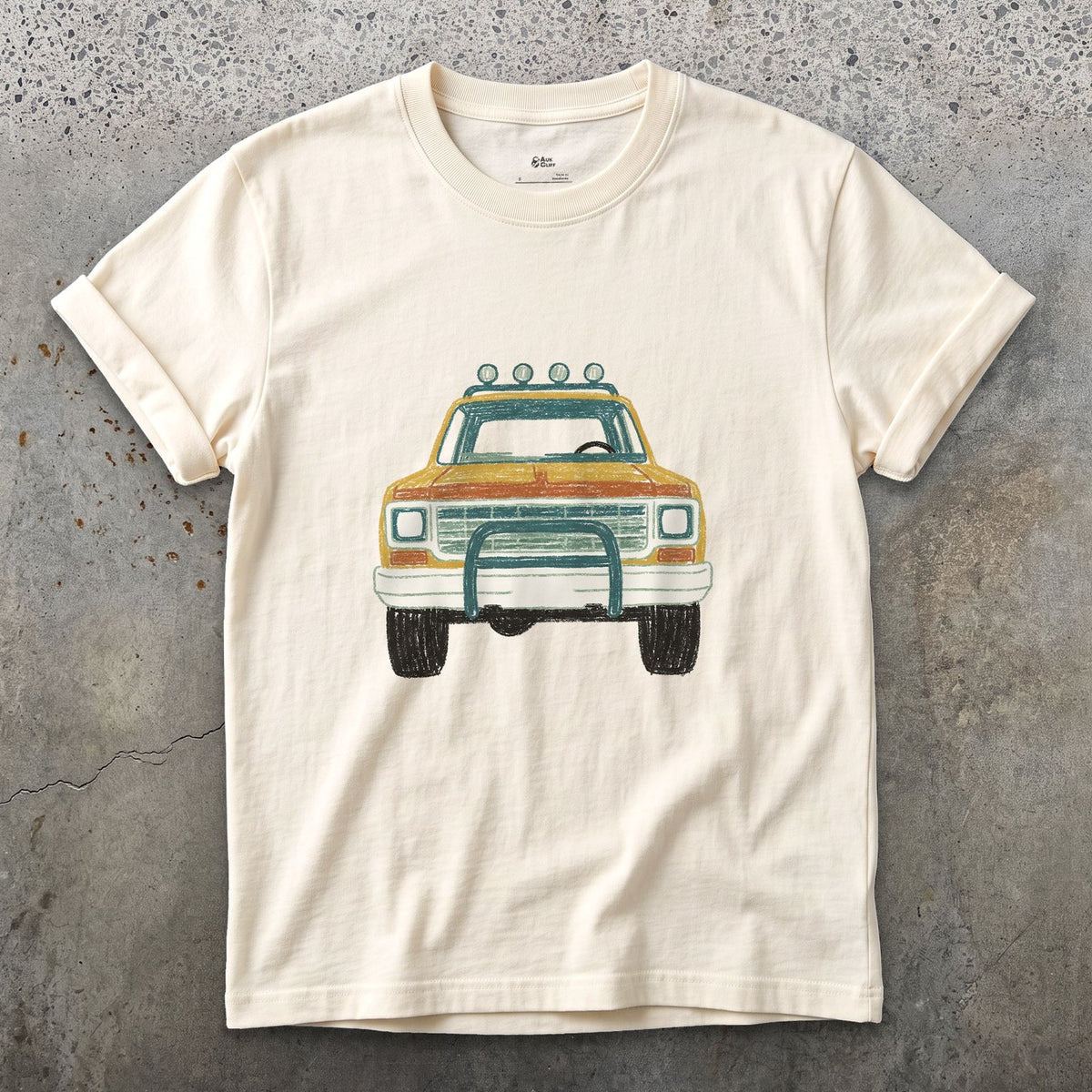 Lights and Bull Bar Facing You Down design on a Natural Gildan Softstyle t-shirt
