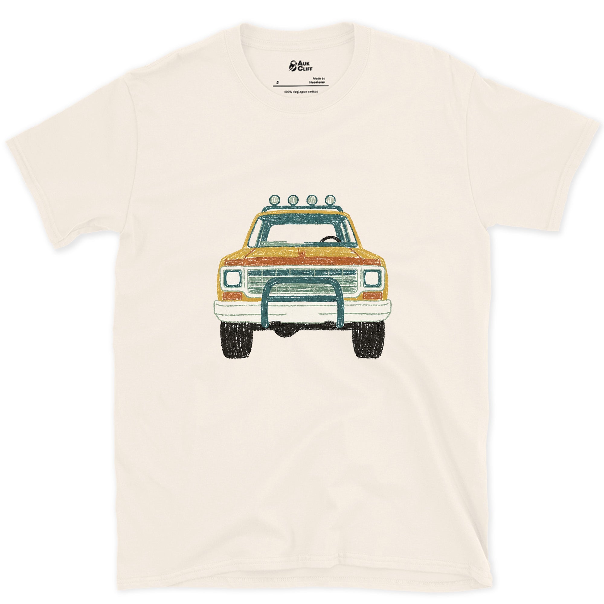 Lights and Bull Bar Facing You Down design on a Natural Gildan Softstyle t-shirt