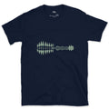Something Passing Through the Pines design on a Navy Gildan Softstyle t-shirt