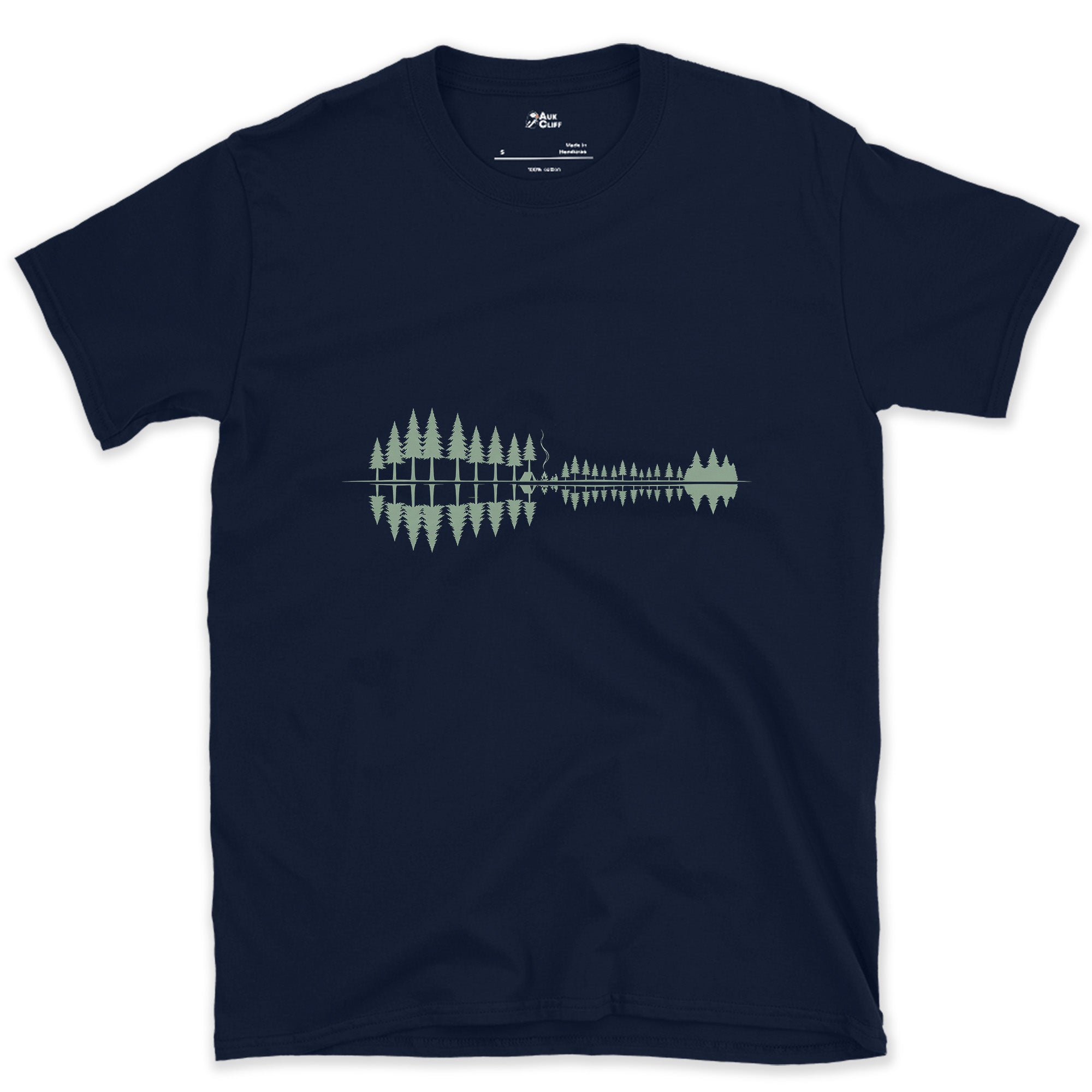 Something Passing Through the Pines design on a Navy Gildan Softstyle t-shirt