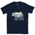Grey Blue Bear, Dawn in Two Tones design on a Navy Gildan Softstyle t-shirt