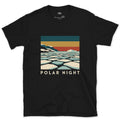 Polar Night, Glacier Pack Ice Floes design on a Black Gildan Softstyle t-shirt